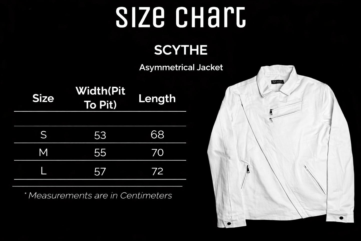 “SCYTHE” asymmetrical jacket