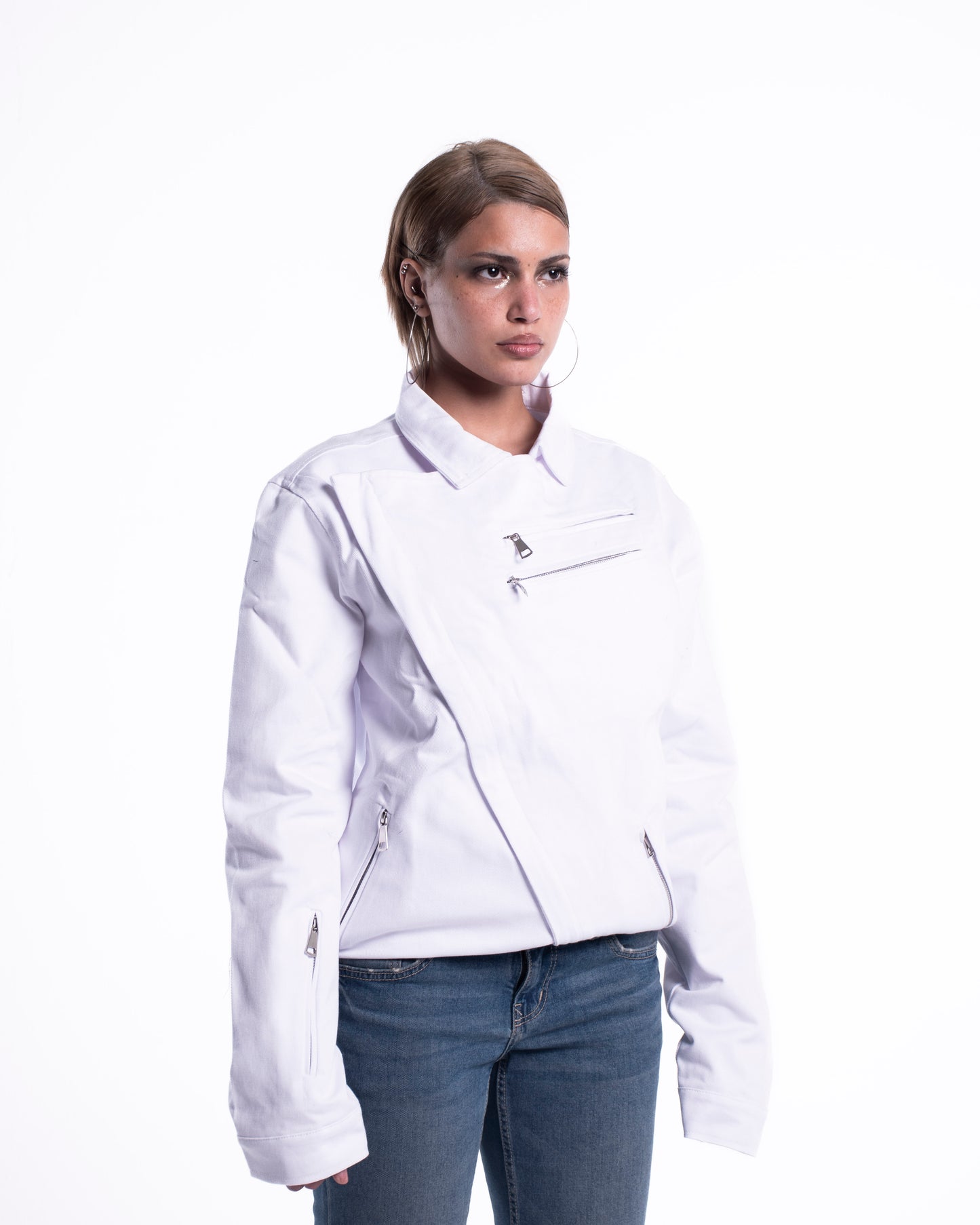 “SCYTHE” asymmetrical jacket