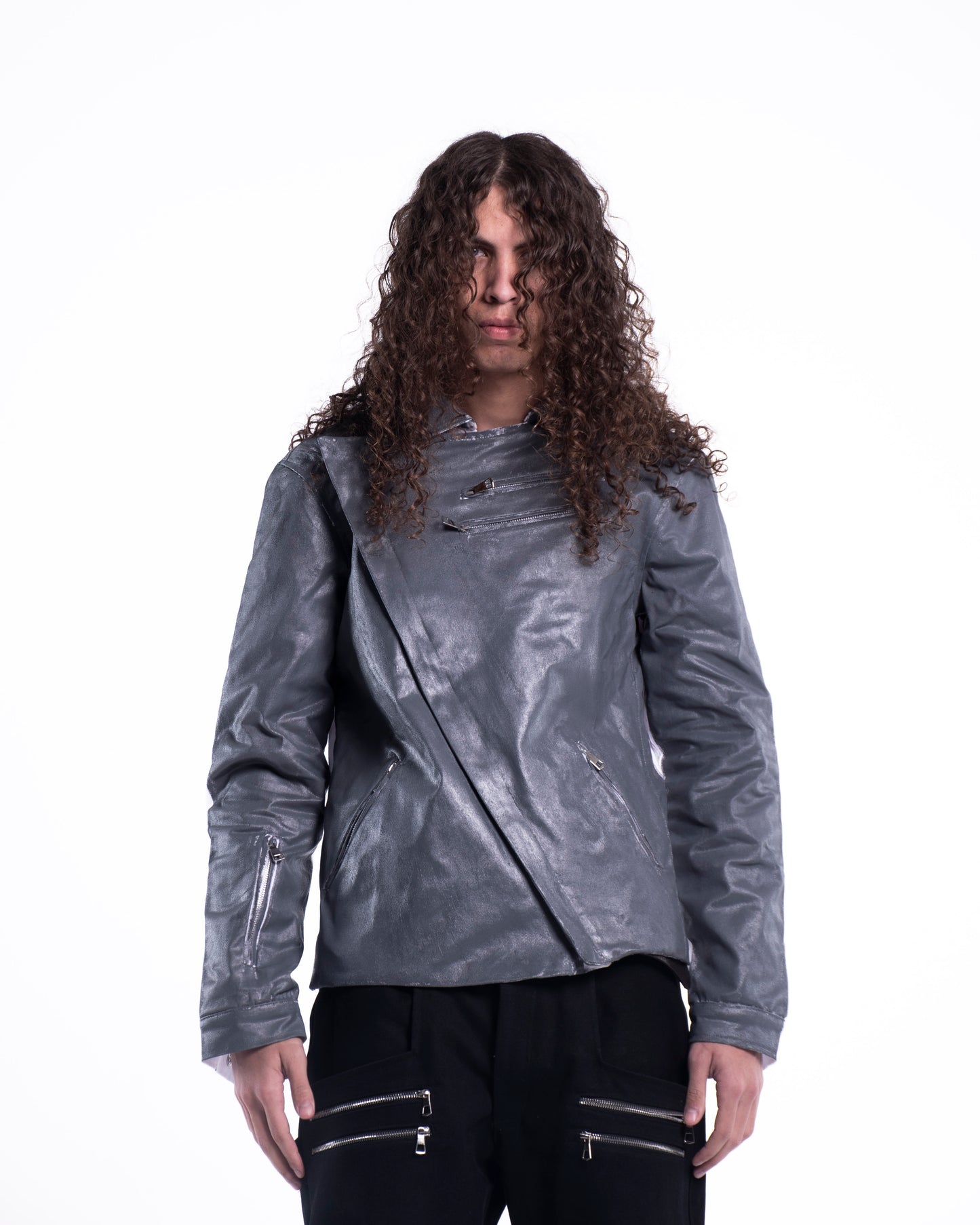 “SCYTHE” Waxed jacket in Graveyard Gray