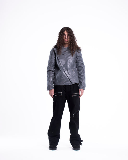 “SCYTHE” Waxed jacket in Graveyard Gray